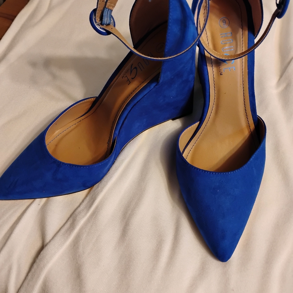 Blue Wedge Heels
